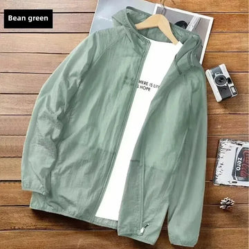 Men's Ice Silk Thin Outerwear Jacket Summer Breathable 2024 Fishing Sunscreen Coat Outdoor Cardigan Loose Style Casual Scene