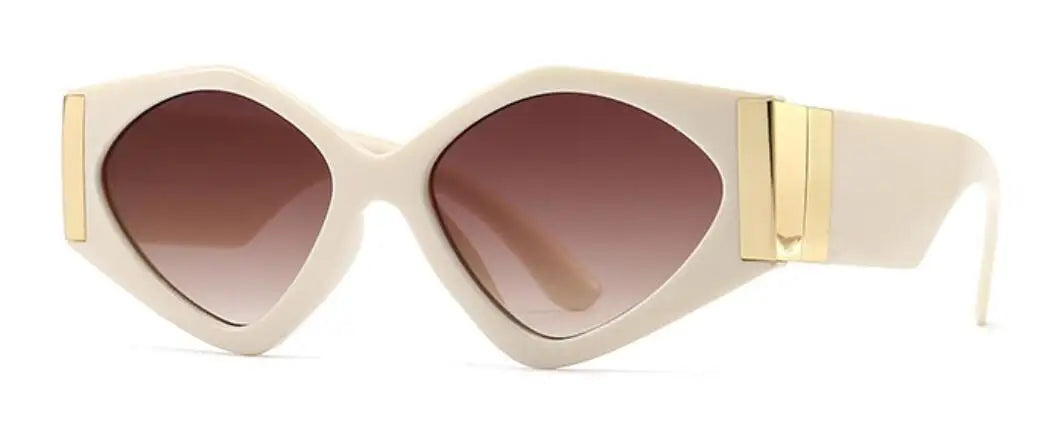 Geometric Frame Women's Sunglasses Retro Luxury Brand Big Frame Irregular Square Sun Glasses Female Red Leoaprd Oculos De Sol