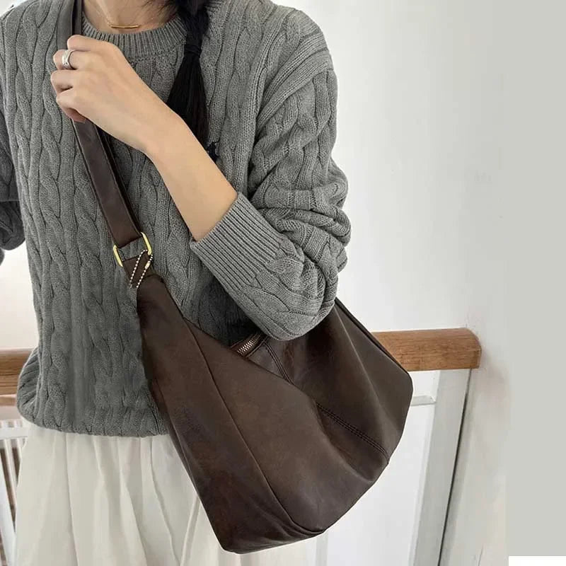 Maillard Retro Shoulder Bag Women 2024 New Trendy South Korean Tote Bag All-Match Large Capacity Shoulder Bag Handbag for Women