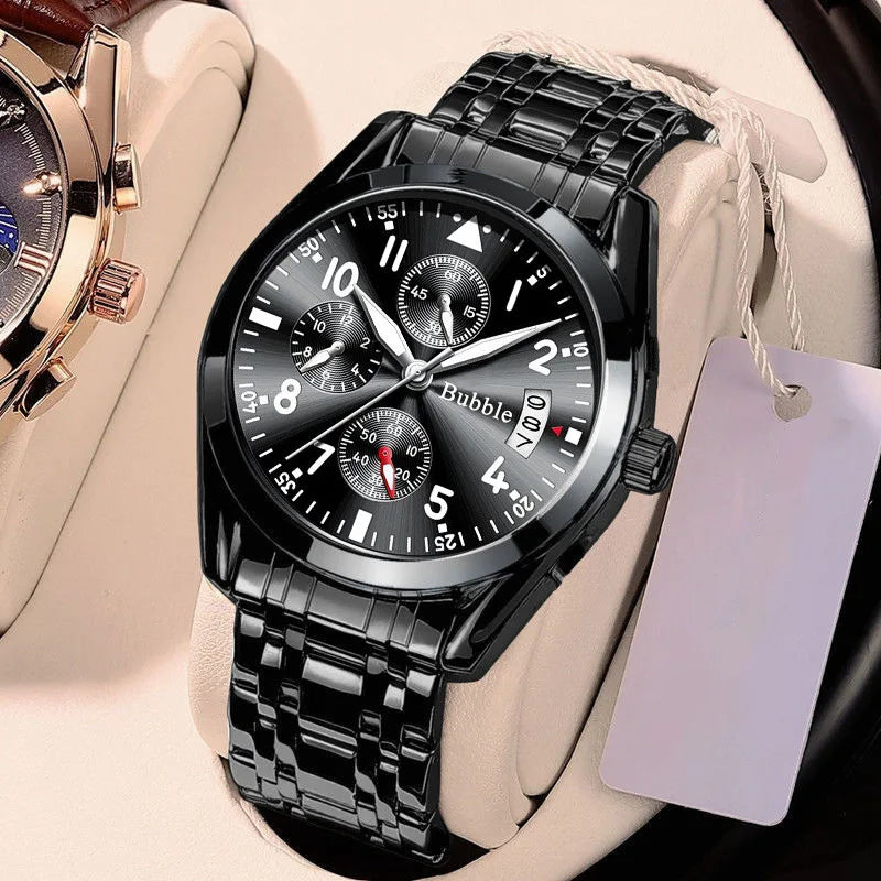 Luxury Men's Watch Waterproof Men Quartz Watches for Man Wristwatch Male Mechanical Luminous Alloy Strap Date Automatic Clock