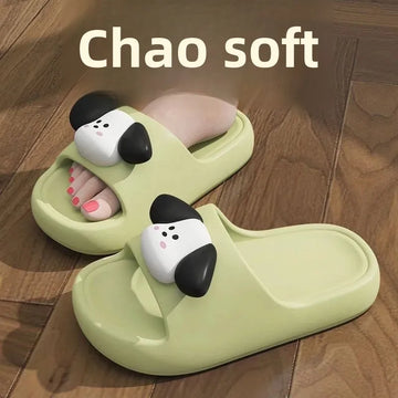 Women's Summer Indoor Home Use Cute Bathroom Slippers Anti-Slip Thick Bottom Slippers Women's Style Outer Wear PVC Material