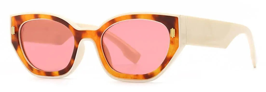 Vintage Small Frame Skinny Cat Eye Sunglasses Women Luxury Brand Iconic Rivet Gradient Sun Glasses UV400 Trendy Ladies Eyewear
