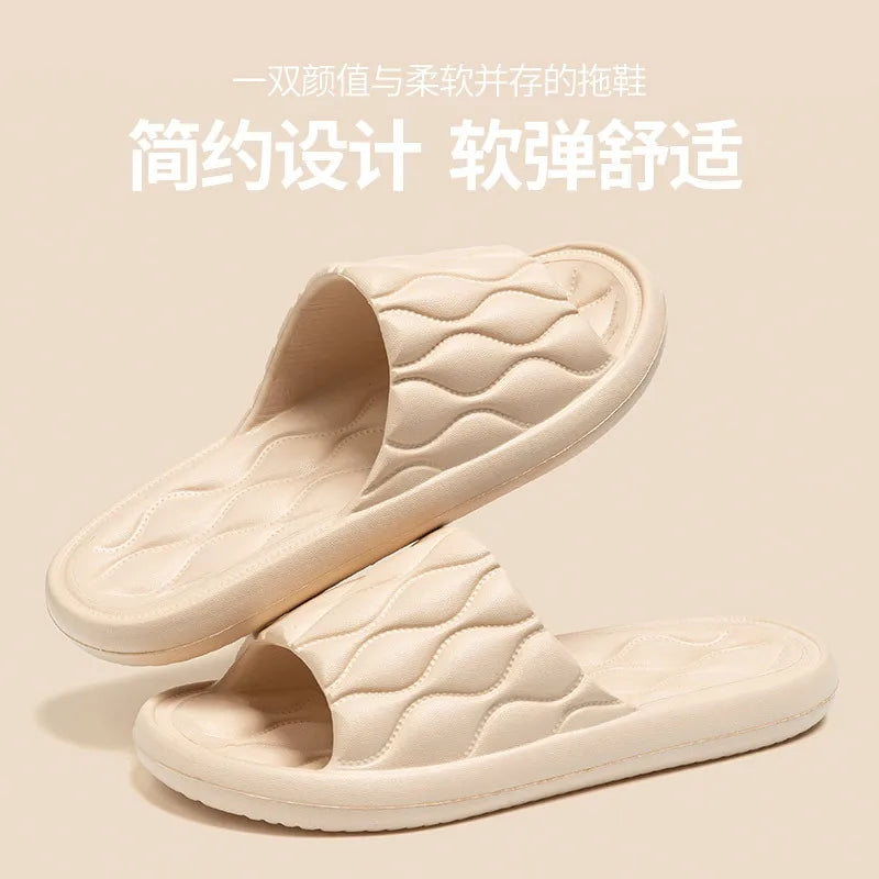 Plus Size Fashion Concise Couple Men Women Non-slip Flat Slides Summer Platform Sandals Home Slipper Indoor Flip Flops Men Shoes