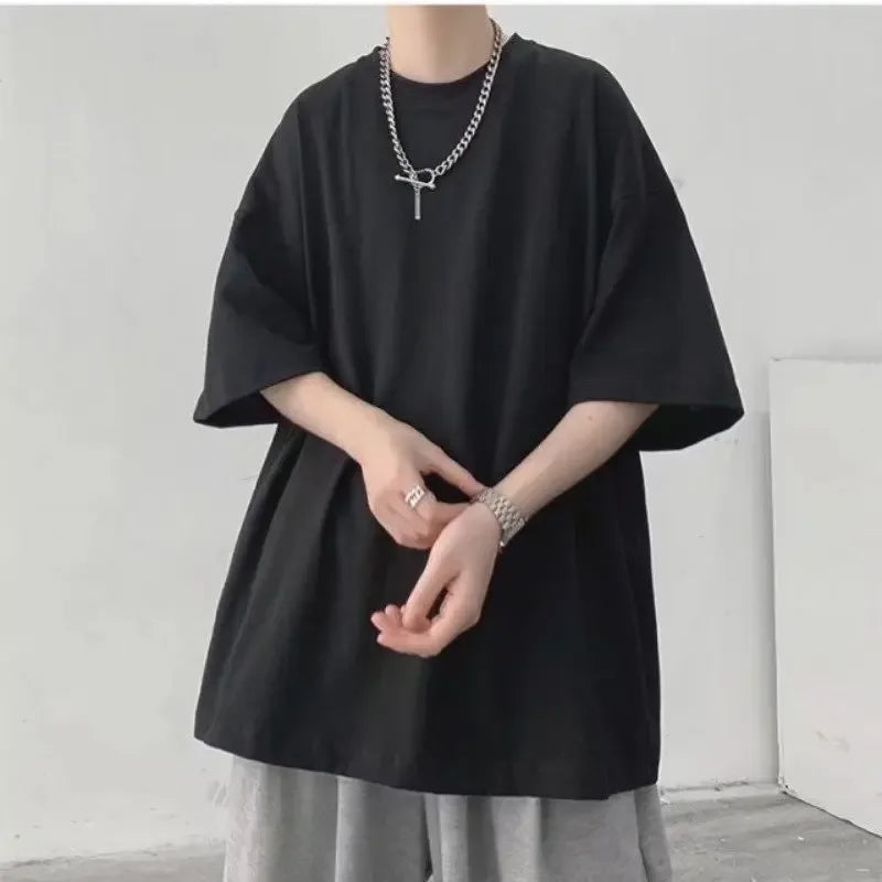 Trendy Solid Color Base Layer Short Sleeve T-shirts Men Women's Loose Fit Half Sleeve Tees In Stock From Manufacturer