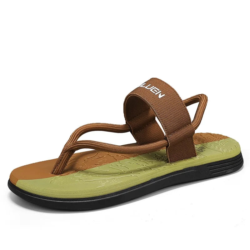 2024 Summer Men's Slippers Outdoor Sandals Beach Ankle Wrap Shoes Men Comfortable Flip Flops Slides Casual Shoes Men Slippers
