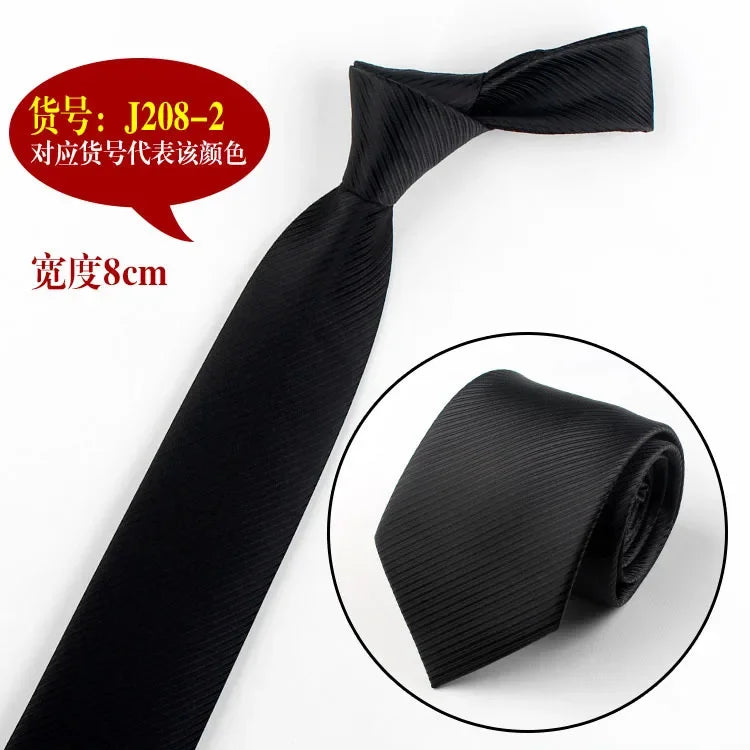 Classic 8CM Blue Black Striped Ties High Quality Jacquard Tie for Gentleman Work Business Formal Groom Wedding Tuxedo Neckties