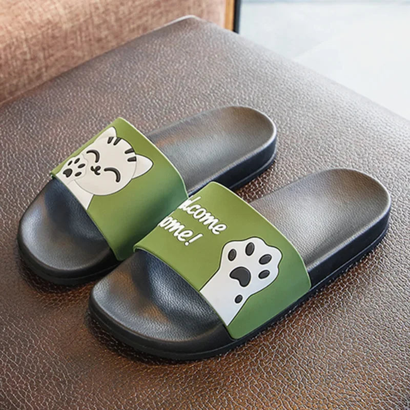 Flip Flop Slippers Women Cloud Summer Sandal Female Beach Cartoon Cat Print Cute Kawaii Non Slip Men Male Ladies HomeShoe Slide