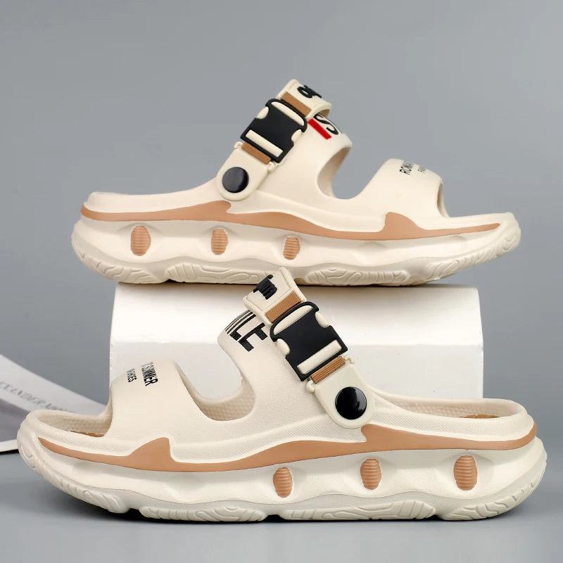 2025 New Men's Outdoor Sandals Slippers Beach Comfortable Thick Sole Clogs Men Casual Shoes Garden Shoes Men Women Beach Sandals