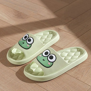 Summer Slippers For Men Women Shoes Cartoon Frog Slippers Indoor Thick Sole Slides Flat Sandals Beach Shoes Man Flip Flops