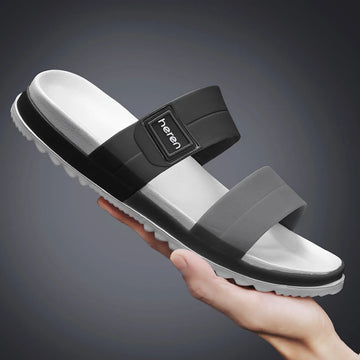 Brand Men Slippers Outdoor Indoor Designer Summer Soft Black Slippers Men Thick Fashion Beach Platform Shoes Non-slip Sandals