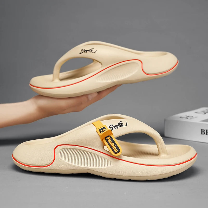 2024 New Men's Slippers Flip Flops Indoor Outdoor Beach Sandals Soft Sole Slides Men Non-slip Home Slippers Flip Flops 39-45