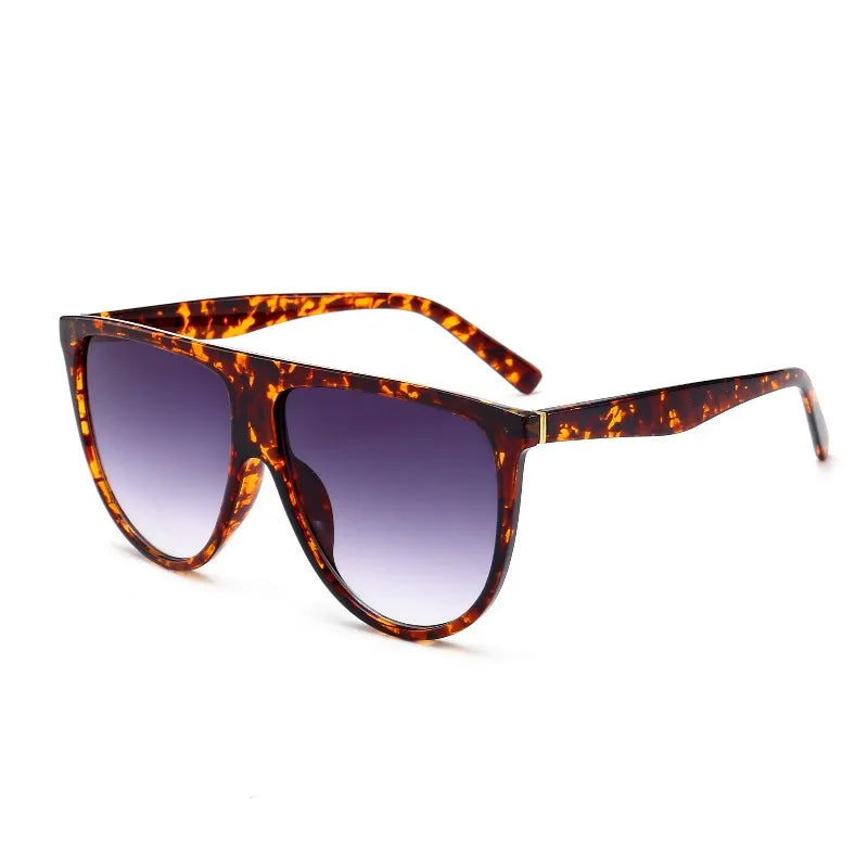 Luxury Sunglasses Lady Retro Vintage Flat Top Oversized Space Sunglasses Pilot Brand Designer Big Black Shadow for Women UV400