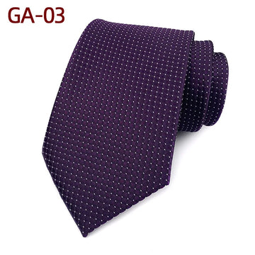 Men's 8CM Fashion Leisure Neckties Gray Coffee Black Plaid Polyester Tie for Man Gentleman Dinner Party Daily Shirt Ties