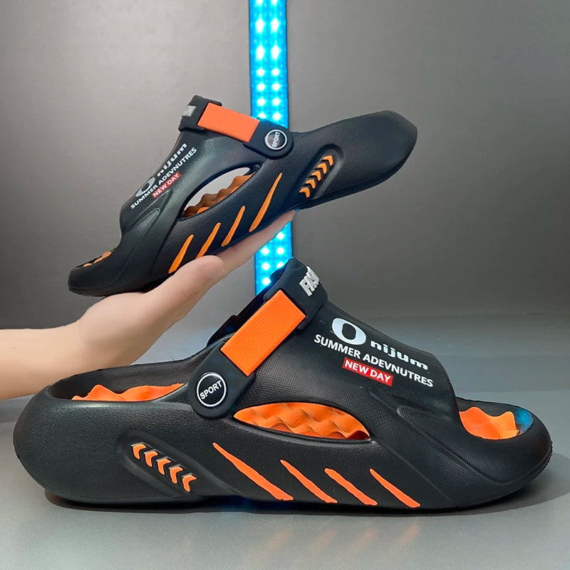 2025 Men's Massage Slippers Indoor Outdoor Sandals Beach Casual Shoes Comfortable Slides Men Women Home Slippers Big Size 46 47