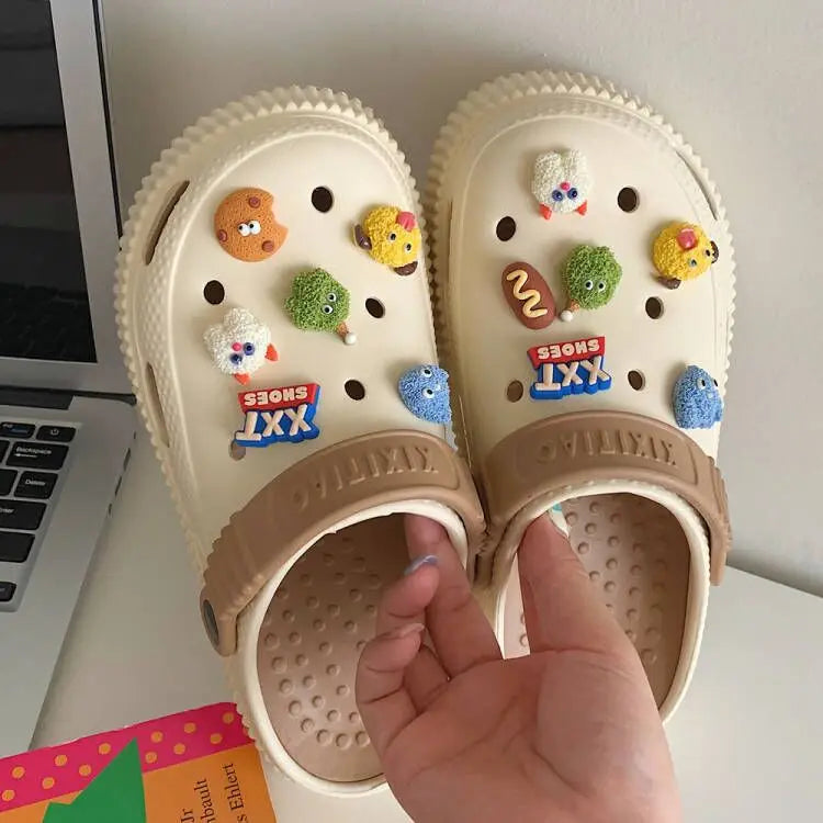 36-41 Womens Sandals Summer Mules Clogs Female Slippers Garden Shoes Platform Thick Bottom Breathable Cartoon Beach Zapatos y15