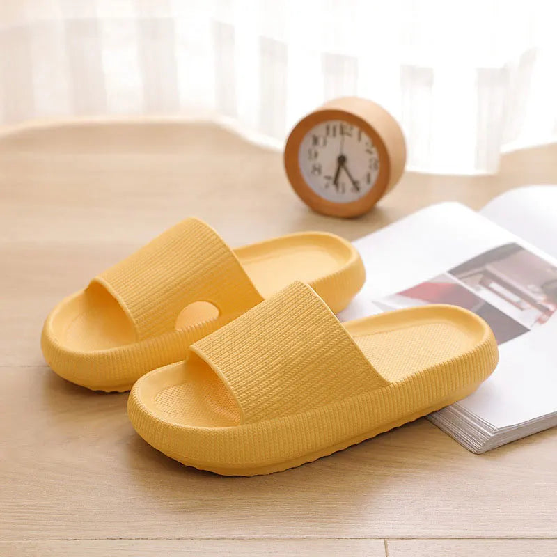 Summer Couple Shoes Women Bathroom Slippers Cloud Cushion Slides Flat Sandals Thick Platform Shoes Man Indoor Non-Slip Flip Flop