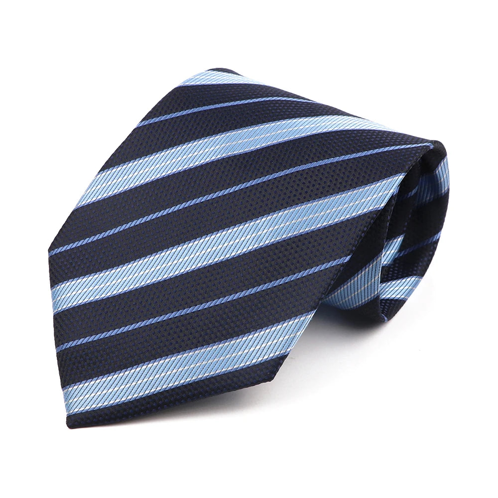 Classic Striped Necktie For Men 9cm Blue Pink Purple Thin Ties Fit Summer Wedding Party Business Office Daily Wear Cravat Gift