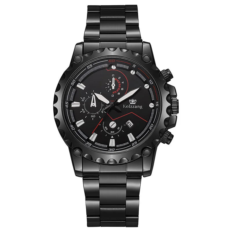 2024 New Military Quartz Watch Multifunction Waterproof Luxury Stainless Steel Male Wrist Watches Men Casual Watches for Man