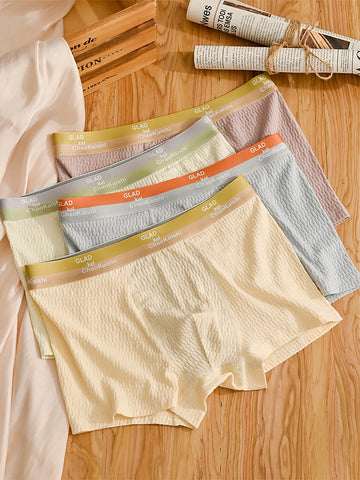 4PCS men's underwear Comfortable breathable men's boxers Casual everyday teen boxers