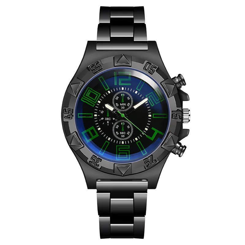 2024 New  Sports Quartz Men's Watch Stainless Steel Band Men's Quartz Watch Luminous Chronograph  Multifunction Watch for Man