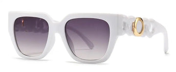 Chic Square Chain Sunglasses Classic Black Gradient Luxury Brand Big Frame Ladies Retro Sun Glasses Designer Shades For Women UV