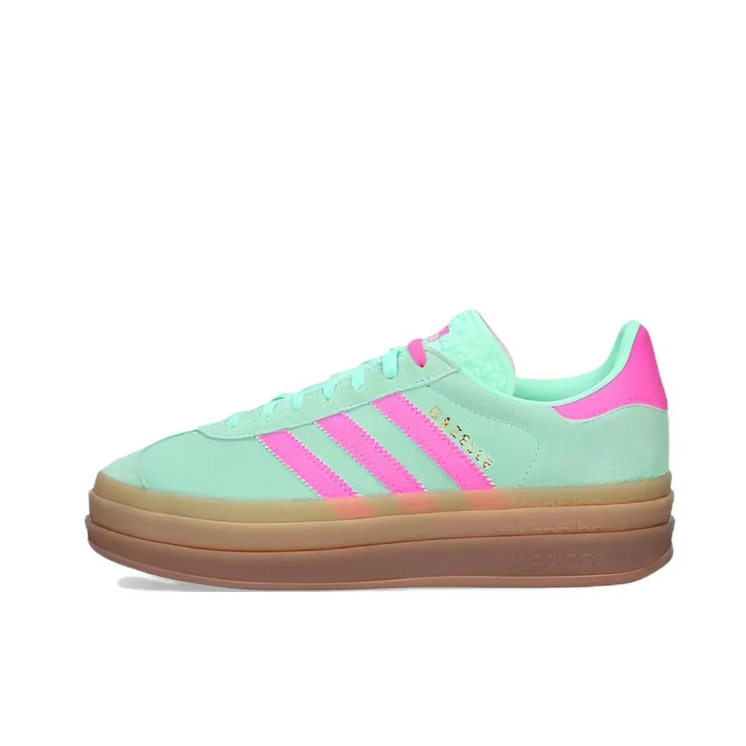 Adidas GAZELLE BOLD Women's Fashion Hundred Comfortable Low Top Board Shoes Wear-resistant Anti-slip Casual Shoes Milk Gray