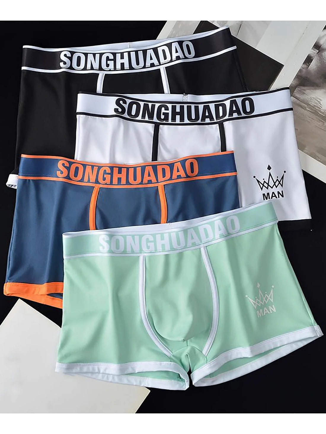 4PCS men's underwear soft and comfortable breathable men's boxers Fashion casual youth boxers