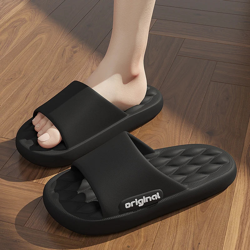 Cloud Slippers For Men Flip Flops Beach Sandals Bathroom Non-Slip Slides Simplicity Letters Women Slippers Indoor Home Shoe Male