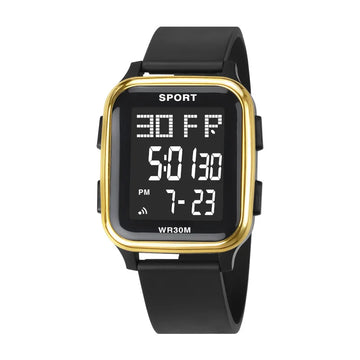YIKAZE Mens Watches Waterproof Men Sport Watch Silicone Strap Multifunction Digital Watch Calendar Electronic Wristwatches Clock