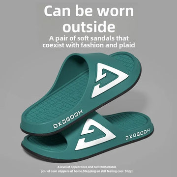 2024 New Men's Slippers Thick Base Indoor Home Bathroom Use Non-Slip Couple Slippers Outer Wear Men PVC Material Slides