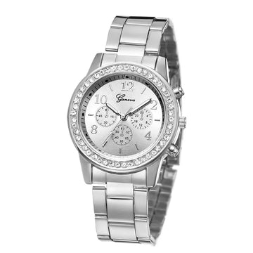 Luxury Women's Watch Golden Rhinestone Fashion Women Quartz Watch Analog Wristwatch Lady's Gold Stainless Steel Bracelet Clock