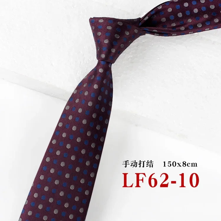 8CM Fashionable Retro Style Men's Formal Attire Business Tie Stripe Blue Gray High-end Quality Polyester 100%Silk Feel