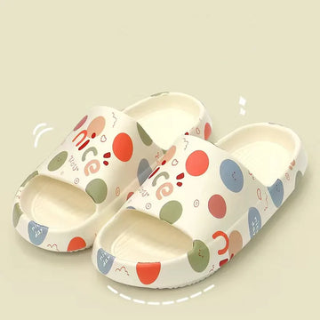 Home Cute Cartoon Animal Bear Print Slippers Female Summer Thick High Soles Indoor Cloud Feeling Shower Women Slippers sandals