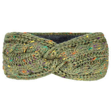 Knitted Yarn Headband Inner Layer Long Grain Velvet Front Twisted Windproof Keepwarm Headband