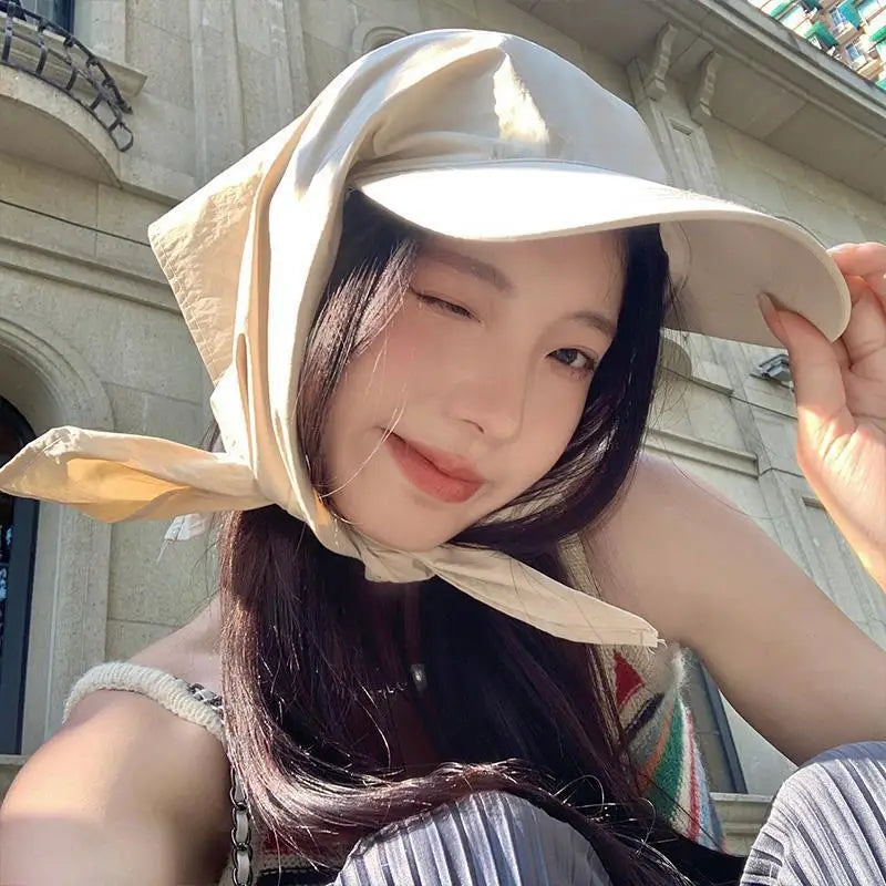 Solid Color Quick-drying Baseball Cap Women Sun Protection Headscarf Hat Female Summer Outdoor Vacation Sunshade Cap
