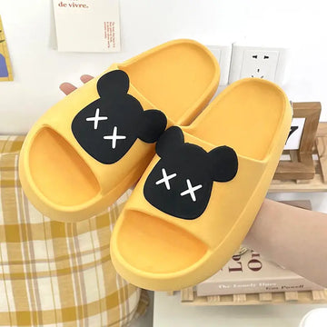Casual Face Slippers Woman Flat Comfortable Teddy Bear Summer New 2024 Cute Home Women's Sandals Slipper Indoor House Slides Hot