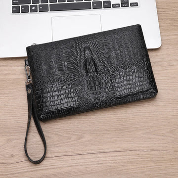 Fashion Casual Business Men Clutch Bag High Quality Soft PU Leather Phone Handbag Luxury Male Envelop Leather Day Clutch