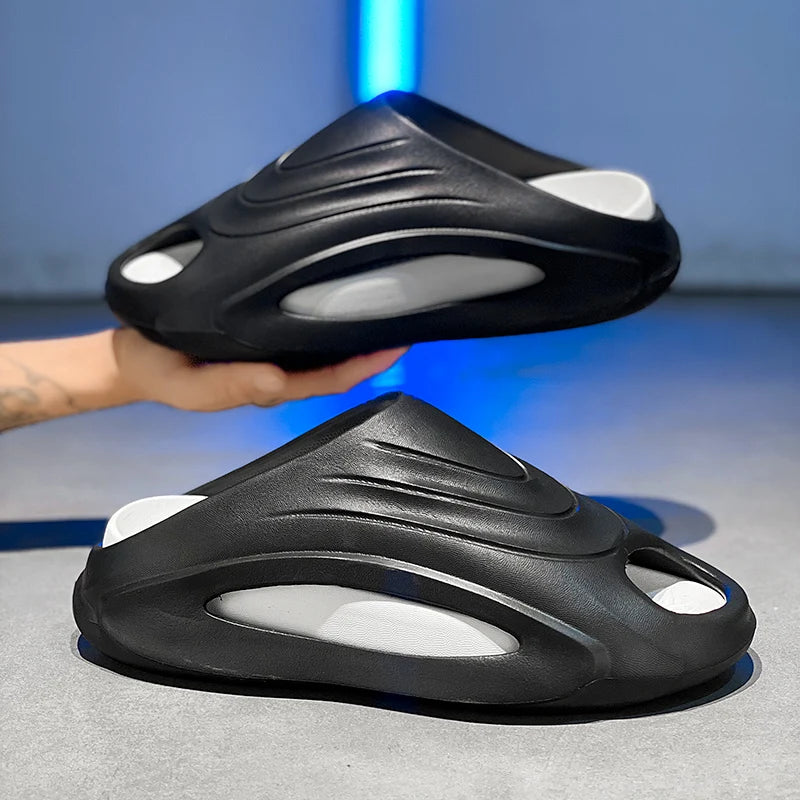 Fashion Men's Slippers Comfortable Soft Slides Indoor Outdoor Sandals Beach Shoes New Flip-flops Men Home Non-slip Slippers