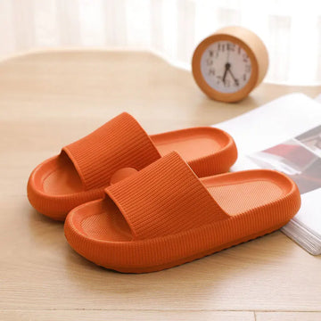 Summer Couple Shoes Women Bathroom Slippers Cloud Cushion Slides Flat Sandals Thick Platform Shoes Man Indoor Non-Slip Flip Flop