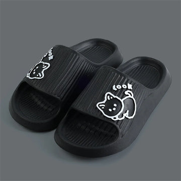 Summer Slippers Women Men Thick Sole Cartoon Beach Slides Bathroom Anti Slip Soft Home Sandals Ultra Light Shoes Couples Slipper