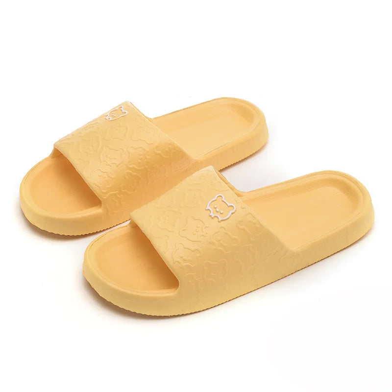 Summer Slippers Thick Platform Sandals Women Summer Home Slippers Indoor Mute Soft-soled Flip Flops Couple Non-slip Slipper 2024