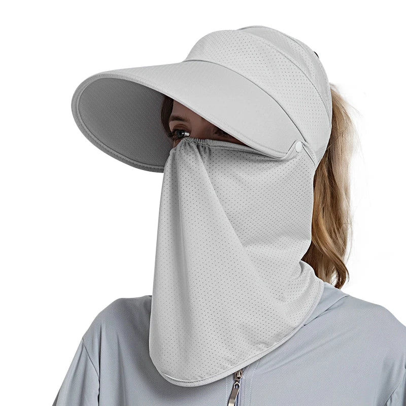 Outdoor Unisex Sun Protect Caps Bucket Hat Solid Casual Brim Sun Block Quick Drying Fishing Climbing Hat UV Protection Face Neck
