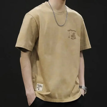 Vestiges Summer Thin Printed Short Sleeve Men's T-Shirt Loose Fit Top 2024 New Trendy High-End Body T-Shirt For Men