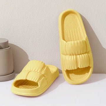 Summer soft bottom petal slippers home cool slippers simple bathroom anti slip sandals with a sense of stepping on feces shoe