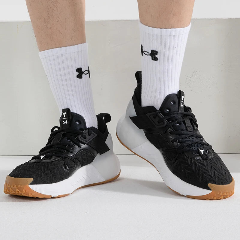 Under Armour Men's shoes 2025 new sports shoes Rock Johnson training shoes cushioned comfortable running shoes 3026534-001