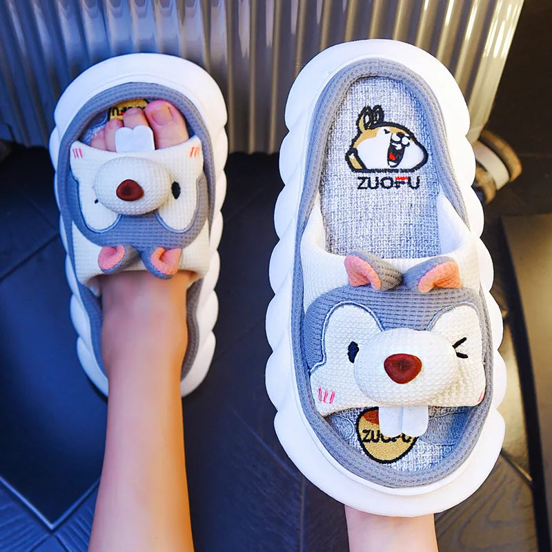 Flax Slippers Ladies Four Seasons Indoor Home With Anti Skid Absorbent Spring And Autumn Cotton And Linen Lovely 2023