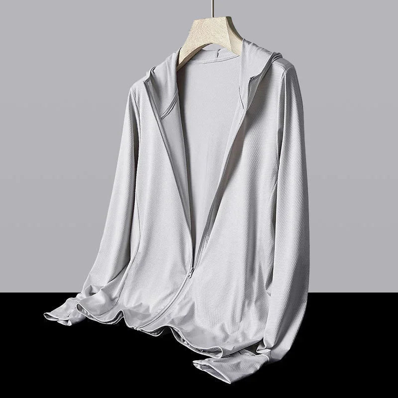 New Outdoor Bicycle Trendy Solid Color Sunscreen Jacket For Men Summer Thin Style Japanese Ice Silk Breathable Simple Jacket