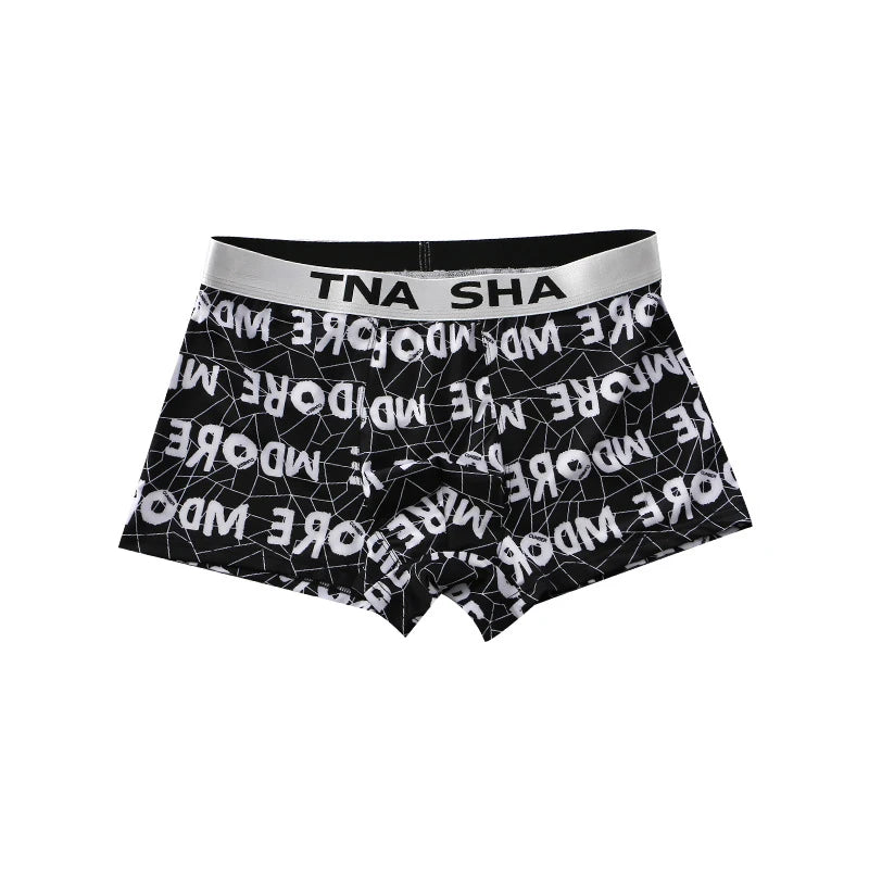 4PCS men's underwear Soft and comfortable men's boxers Fashion breathable teenage boxers