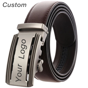 Personalized Mens White Leather Belt Business Custom Engraved Name Logo Men's Automatic Buckle Accessories Waistband Gifts