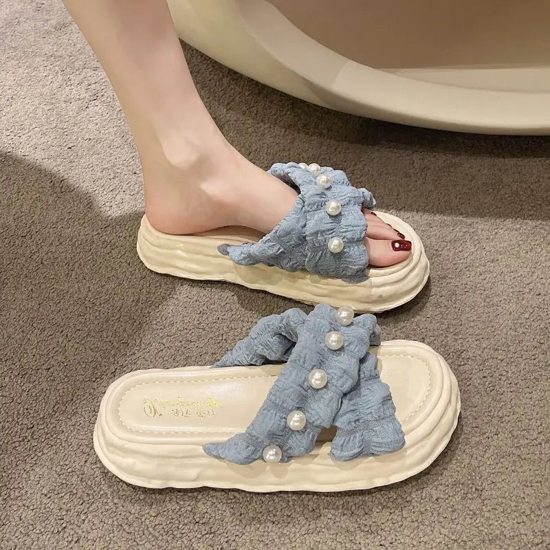 Bathroom cool slippers for girls to wear outside summer new non-slip cute soft bottom thick bottom casual and wear-resistant